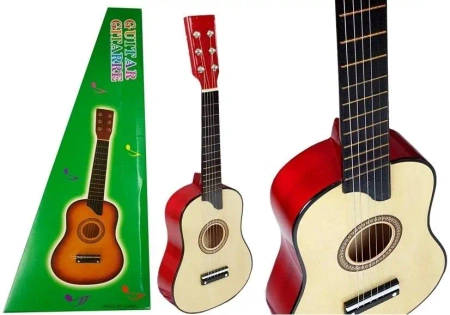 Gitara drewniana z kostką kremowa - Leantoys