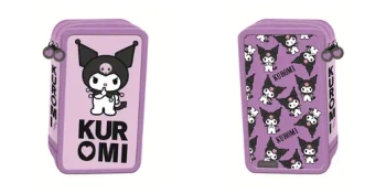 Piórnik potrójny z wyposażeniem Kuromi violet - ST-MAJEWSKI