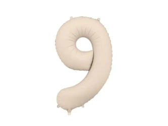Balon foliowy 9 86cm jasny beż - PartyDeco