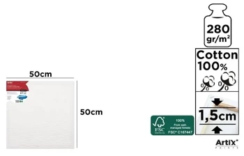 Podobrazie 50x50x1,5cm 280G/m2 - Artix