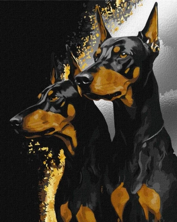 Malowanie po numerach - Wierne dobermany 40x50cm - Ideyka
