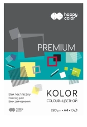 Blok techniczny kolor A4/10K Premium HAPPY COLOR - GDD