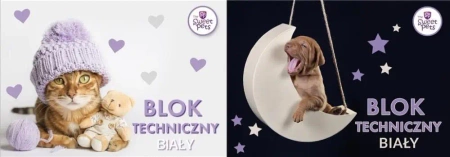 Blok techniczny A4/10K biały The Sweet Pets - Beniamin