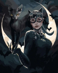 Malowanie po numerach czarne płótno - Kocia... - Twoje Hobby