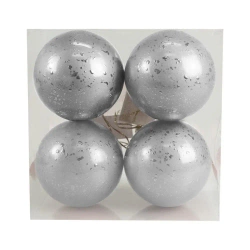 Bombki z efektem rosy srebrne 4szt - Arpex