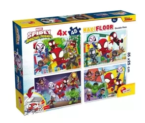 Puzzle podłogowe dwustronne Maxi 4x48 Spidey - Lisciani