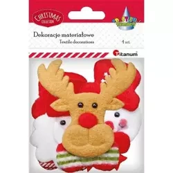 Materiałowe głowy Mikołaja, renifera, bałwanków - Titanum