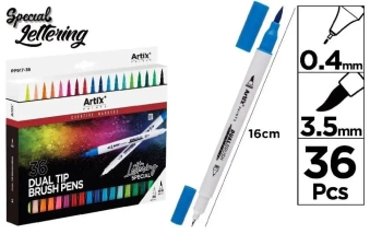 Marker dwustronny pędzelkowy 36 kolorów - Artix