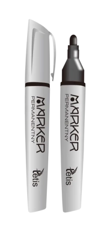 Paczka Marker permanentny czarny 12 sztuk - Tetis