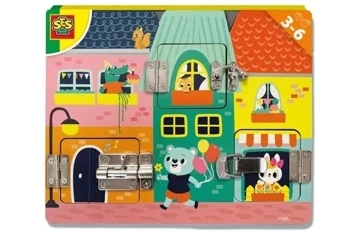 Drewniana tablica zamków/zatrzasków - SES