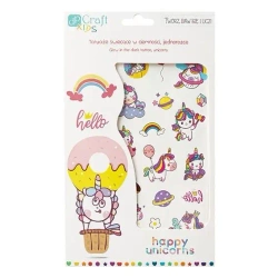 Tatuaże świecące w ciemności jednorożce 2 arkusze - Dalprint dpCraft