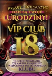 Karnet Urodziny 18 damskie - YEKU