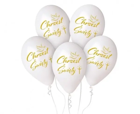 Balony premium hel Chrzest 33cm 5szt - Godan