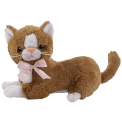 Brązowy kot Flico z kokardą 34cm - Beppe