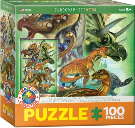 Puzzle 100 Smartkids Herbivorous Dinosaurs 6100-0360 - Eurographics
