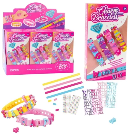 Bransoletki DIY zawieszki wzory litery - Leantoys