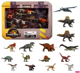 Mattel Jurassic World Odrodzenie Minis Dinozaury Minifigurki Wielopak Zestaw 15 Minifigurek, Jgb53 Wb3