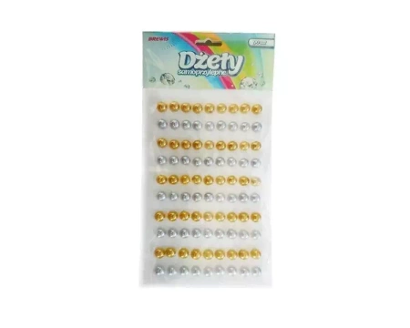 Dżety samoprzylepne złoto-srebrne - 90 sztuk - Brewis