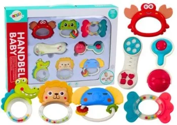Zestaw grzechotek gryzaków zwierzątka 8szt - Leantoys
