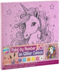 Malowanie po numerach brokatowe tło Jednorożec - Grafix