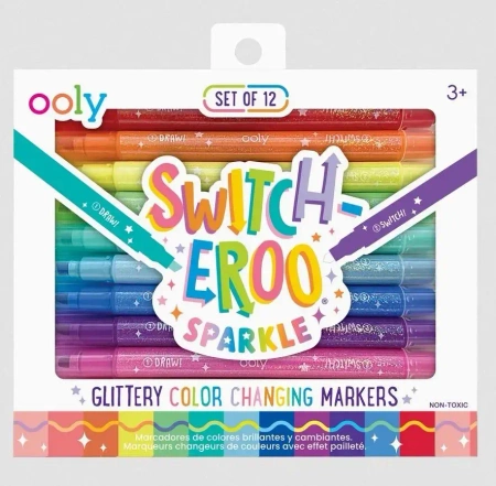 Flamastry Zmieniające Kolor Brokatowe 12szt