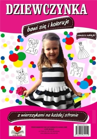 Dziewczynka bawi się i koloruje - praca zbiorowa