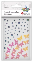 Kryształki samoprzylepne Motyle i dżety 64szt - Titanum