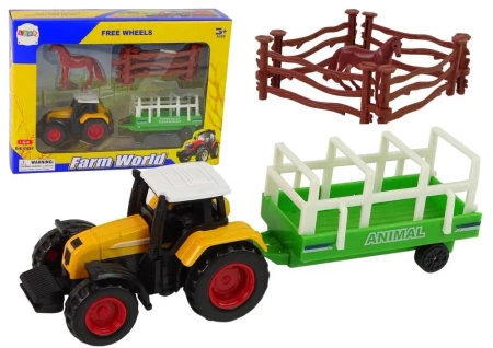 Zestaw farma + traktor + koń - Leantoys