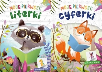 MOJE PIERWSZE CYFERKI + LITERKI NAUKA LICZENIA + PISANIA z naklejkami - Opracowanie zbiorowe