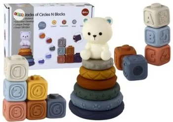 Piramidka miś miękkie klocki - Leantoys