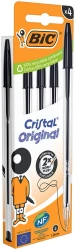 Długopis Cristal Original BIC czarny pouch 4 szt.