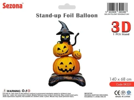 Balon Halloween Dynie i kot 140x68cm - Sezona