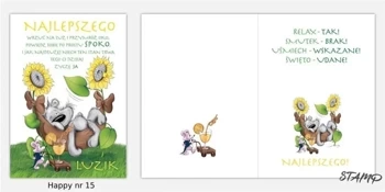 Karnet Happy B6 + koperta wzór nr 15 - Stamp