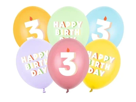 Balony 3 mix 30cm 6szt - PartyDeco