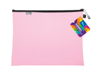 Koperta A4 z suwakiem metalalowym różowa - Tetis