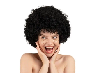 Peruka Afro czarna - PartyDeco
