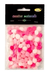 Pompony akrylowe różowa 10mm 100szt - Galeria Hobby