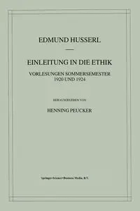 Einleitung in die Ethik - Edmund Husserl