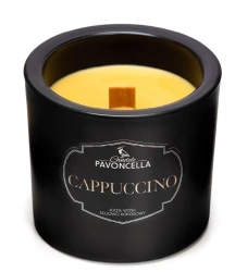Świeczka sojowa Cappuccino czarna 170g - Pavoncella