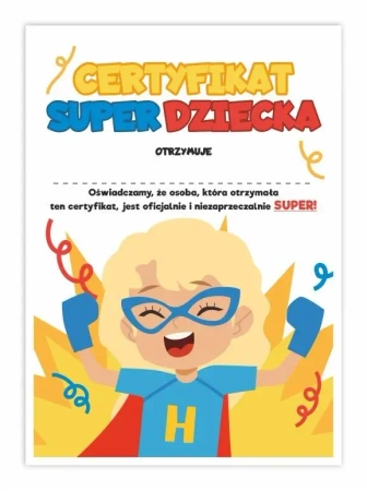 Certyfikat A4 Super Dziecka - Dziewycznka 10szt - LearnHow