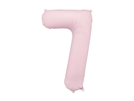 Balon foliowy cyfra 7 86cm jasny różowy - PartyDeco