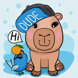 Malowanie po numerach - Kapibara w czapce Kids - Ideyka