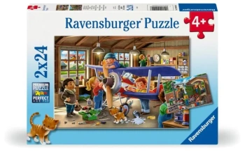 Puzzle dla dzieci 2D: Mechanicy w akcji 2x24el - Ravensburger
