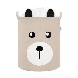 Kosz na zabawki bawełniany beżowy miś XL - Sipo