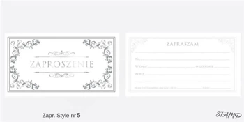 Zaproszenia Style nr 05 (opakowanie 10 szt) - Stamp