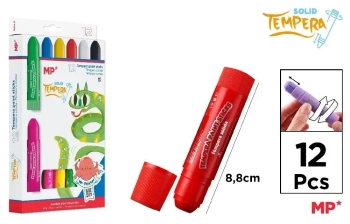 Farby tempera w sztyfcie 12 kolorów - MP Main Paper