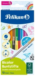 Kredki dwustronne 12szt - PELIKAN