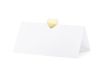 Wizytówki na stół Serce różowe złoto 10x5cm 10szt - PartyDeco