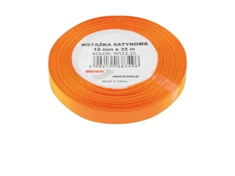 Wstążka satynowa pomarańczowa 12mmx32m - Brewis