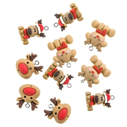Zawieszki polimerowe 3D - Jolly reindeers 10szt - Dalprint dpCraft